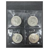 LOT OF 4 1964 CIRCULATED KENNEDY SILVER HALF