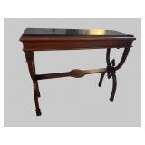 ANTIQUE WALNUT MARBLE TOP VICTORIAN CONSOLE TABLE