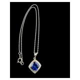 STERLING SILVER SAPPHIRE NECKLACE