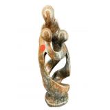 SHONA STONE ZIMBABWE LOVING FAMILY SCULPTURE
