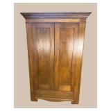 ANTIQUE POPLAR 2 DOOR WARDROBE