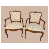 2 FRENCH OPEN ARM CHAIRS