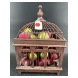 SMALL MAHOGANY BIRD CAGE