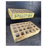 2 WOODEN BOTTLE CRATES