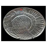 VERY LARGE PEWTER THANKSGIVING TURKEY PLATTER
