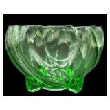 LARGE HEISEY MOONGLEAM SWIRL FOOTED CONSOLE BOWL