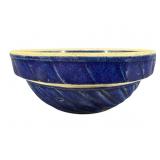 UNUSUAL SMALL COBALT STONEWARE MIXING BOWL