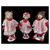 3 PC LOT PORCELAIN TRIPLET BABY DOLLS BY RUBERT