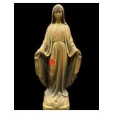 BRONZE FRENCH MADONNA FIGURE; 12 IN TALL