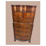DREXEL MAHOGANY SERPENTINE FRONT LINGERIE CHEST