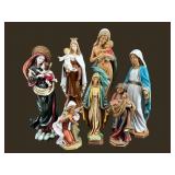 LARGE LOT MADONNA CARVED FIGURINES
