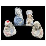 4 PC LOT PORCELAIN MADONNA BUSTS