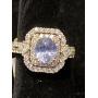 18K RARE UNHEATED SAPPHIRE AND DIAMOND RING