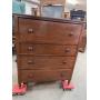 19TH CENT. 4 DRAWER TURNED LEG SHERATON
