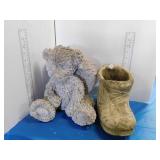 GARDEN PLANTER, BEAR ANGEL ORNAMENT