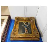 VINTAGE FRAME WITH REPRODUCTION OIL PAINTING
