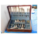 SILVERWARE CHEST WITH CONTENTS