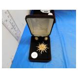 MATCHING BROACH AND EARRINGS (CLIP ON)