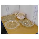 GRAVY BOAT, PICKLE DISHES