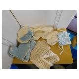 HAND MADE BABY SWEATERS, BOOTIES AND HATS