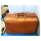 VINTAGE LEATHER MONOGRAM BRIEF CASE