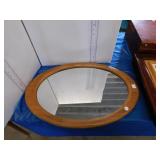 OVAL WOOD FRAMED MIRROR   24 X 16'