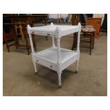 END TABLE WITH DRAWER AND SLIDE OUT TRAY