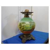 VICTORIAN GONE WITH THE WIND STYLE PARLOUR LAMP