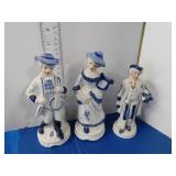 VINTAGE BLUE AND WHITE PORCELAIN FIGURINES
