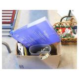 BOX LOT - WREATH HOOKS, PLASTIC CONTAINERS, DROP