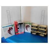 LOT - ACRYLIC WATER KIT, TRAVEL MUG, 2 TEA LIGHT