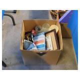 BOX LOT - ICE PACKS, PLASTIC CUPS, PICTURE FRAMES