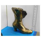 BRASS BOOT FLOWER VASE