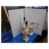 3 LAMPS -  NO SHADES (1 NEEDS REPAIRED)