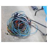 LOT - BUNGEE CORDS, SPRINKLER, EXTENSION CORD
