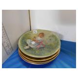 5 COLLECTOR PLATES - BIG LEAGUER, BUDDIES, JENNY