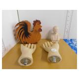 LOT - 2 MANEQUIN HANDS, CANDLE HOLDER, BUST