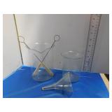 2 BEAKERS, AND FUNNEL