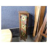 FOLK ART CUPBOARD  WITH 3 SHELVES  13.5 X 9 X 45.5