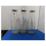3 MILK BOTTLES - PURITY, CROWN, DIXON