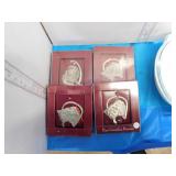 4 PEWTER ORNAMENTS