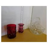 BRIDES BASKET, GLASS , PITCHER