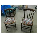VINTAGE WINDSOR STYLE ARMCHAIR UPHOLSTERED SEAT,