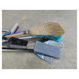 LOT BROOMS, MOPS