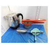 VINTAGE COFFEE POT NO CORD, POTATO SHREDDER