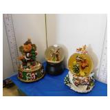 2 MUSICAL SNOW GLOBES, AND MUSICAL CHRISTMAS
