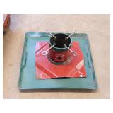 CHRISTMAS TREE STAND AND METAL TRAY
