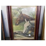 FRAMED PRINT HORSES' HEADS