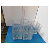 5 SQUARE VASES   4 X 4 X 6'
