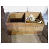 SECTIONED WOOD CRATE WITH CONTENTS